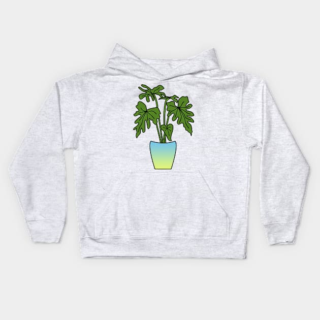 Philodendron Sangri La Color Kids Hoodie by Reujken